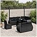 Set Divani Da Giardino 9 Pz Con Cuscini Nero In Polyrattan - Foto miniatura 4