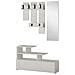 Mobile Da Ingresso Bianco Con Appendiabiti, Contenitore E Specchio Mesty - Foto miniatura 3