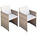 Sedie Da Giardino 2 Pz Con Cuscini In Polyrattan Beige - Foto miniatura 2
