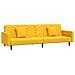 Divano Letto a 2 Posti con 2 Cuscini Giallo in Velluto - Foto miniatura 1