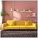 Divano Letto a 2 Posti con 2 Cuscini Giallo in Velluto - Foto miniatura 2
