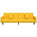 Divano Letto a 2 Posti con 2 Cuscini Giallo in Velluto - Foto miniatura 5