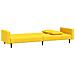 Divano Letto a 2 Posti con 2 Cuscini Giallo in Velluto - Foto miniatura 6