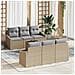 Set di Sofà da Giardino in 7 Pezzi con Cuscini Beige Rattan Sintetico - Foto miniatura 2