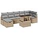 Set Divano da Giardino  8 Pezzi con Cuscini Beige Rattan in Poliestere, Divano da Giardino  per 2 Persone con Cuscini Beige Rattan in Poliestere - Foto miniatura 1