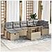 Set Divano da Giardino  8 Pezzi con Cuscini Beige Rattan in Poliestere, Divano da Giardino  per 2 Persone con Cuscini Beige Rattan in Poliestere - Foto miniatura 2
