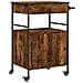 Carrello da Cucina Rovere Fumo 56x43x89,5 cm Legno Multistrato - Foto miniatura 1