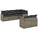Set Divani da Giardino 7 pz con Cuscini Grigio in Polyrattan - Foto miniatura 1