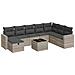 Set Divano da Giardino 9pz con Cuscini Grigio Chiaro Polyrattan - Foto miniatura 1