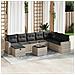 Set Divano da Giardino 9pz con Cuscini Grigio Chiaro Polyrattan - Foto miniatura 2