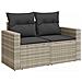 Set Divano da Giardino 9pz con Cuscini Grigio Chiaro Polyrattan - Foto miniatura 5