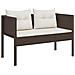 Set Divano Da Esterno Marrone E Panna Rattan, Legno, Tessuto Medio - Foto miniatura 4
