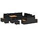 Set Divano da Giardino con cuscino 13 pcs Nero Poly Rattan - Foto miniatura 1