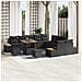 Set Divano da Giardino con cuscino 13 pcs Nero Poly Rattan - Foto miniatura 2