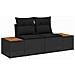 Set Divano da Giardino con cuscino 13 pcs Nero Poly Rattan - Foto miniatura 6