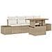Set Divano da Giardino 5 pcs Beige Poly Rattan - Foto miniatura 1