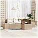 Set Divano da Giardino 5 pcs Beige Poly Rattan - Foto miniatura 2