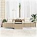 Set Divano da Giardino 5 pcs Beige Poly Rattan - Foto miniatura 3