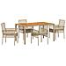 Set da Pranzo per Giardino 5 pcs Beige Poly Rattan - Foto miniatura 1