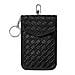 Custodia Schermante In Pelle Pu Intrecciata Per Chiavi Auto - Borsa Di Faraday Rfid Per Protezione Keyless Entry Black - Foto miniatura 1