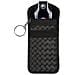 Custodia Schermante In Pelle Pu Intrecciata Per Chiavi Auto - Borsa Di Faraday Rfid Per Protezione Keyless Entry Black - Foto miniatura 2