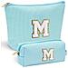 Set Di 2 Trousse Da Viaggio Con Lettera M - Tessuto Oxford, Blu - Foto miniatura 1