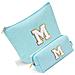 Set Di 2 Trousse Da Viaggio Con Lettera M - Tessuto Oxford, Blu - Foto miniatura 2