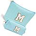 Set Di 2 Trousse Da Viaggio Con Lettera M - Tessuto Oxford, Blu - Foto miniatura 3