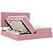 Letto con luci a strisce a LED Rosa 200 x 200 cm Velluto - Foto miniatura 9