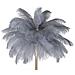 Lampada Da Terra Palm Grigia In Metallo Dorato Con Piume Di Struzzo - Foto miniatura 2