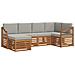 Set divani con cuscino 6 pcs Grigio Naturale e Chiaro - Foto miniatura 1