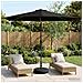 Parasol da Giardino con Luci LED 300 x 300 cm Poliestere Nero - Foto miniatura 4