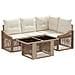 Set Divano da Giardino 5 pz Beige e Bianco Crema polyrattan - Foto miniatura 1