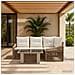 Set Divano da Giardino 5 pz Beige e Bianco Crema polyrattan - Foto miniatura 5