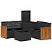Set di divani 6 pz Nero e Bianco Crema - Foto miniatura 5