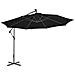 Ombrellone A Sbalzo Con Palo In Alluminio 350 Cm Nero - Foto miniatura 2