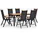 Set Mobili da Pranzo da Giardino 7 pz in Alluminio Nero - Foto miniatura 1