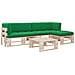 Set Divani a Pallet e Cuscini 4 pz in Legno di Pino Impregnato - Foto miniatura 1