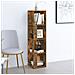 Scaffale Angolare Rovere Fumo 33x33x132 Cm Legno Multistrato - Foto miniatura 1