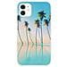 Cover Ibrida Semirigida Per Iphone Xr / 11 Con Motivi Di Palme Stampati, Blu - Foto miniatura 1