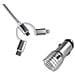 Caricabatterie Per Auto Usb Universale + Cavo Usb C Cargador Coche 2xusb Dual Car Charger Alum 2.4a + Cable 3 In 1 Silve - Foto miniatura 1