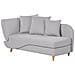 Chaise Longue Versione Sinistra Meri Lino Sintetico Grigio Chiaro Con Contenitore - Foto miniatura 3