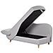 Chaise Longue Versione Sinistra Meri Lino Sintetico Grigio Chiaro Con Contenitore - Foto miniatura 5