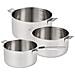 Serie Di 3 Pentole In Acciaio Inox 16/18/20cm - 101210 - Foto miniatura 2