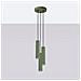 Lampada A Sospensione Karbon 3p Verde Oliva Sl. 1614 - Minimalista Lampada A Sospensione Verde Oliva 108x19.5x19.5 Cm - Foto miniatura 3