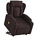 Poltrona Alzapersona Massaggio Elettrica Marrone Scuro Tessuto - Foto miniatura 3