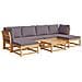 Set Salotto Da Giardino 7 Pz Con Cuscini Legno Massello Acacia - Foto miniatura 2