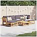 Set Salotto Da Giardino 7 Pz Con Cuscini Legno Massello Acacia - Foto miniatura 1