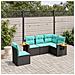 Set Divani Da Giardino 5 Pz Con Cuscini In Polyrattan Nero - Foto miniatura 1