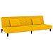 Divano Letto a 2 Posti con 2 Cuscini Giallo in Velluto - Foto miniatura 1